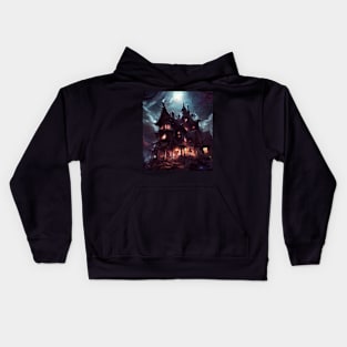 Spooky haunted house Kids Hoodie